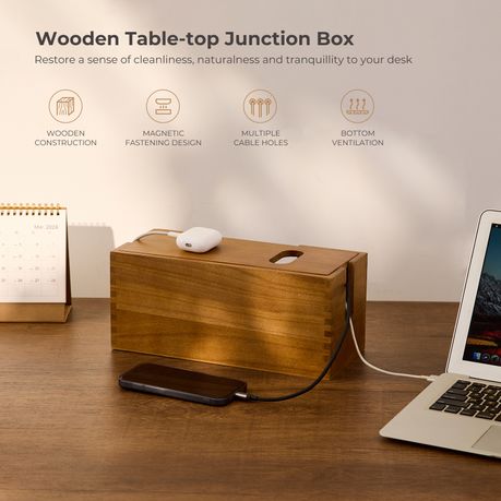 Wooden Cable Management Box