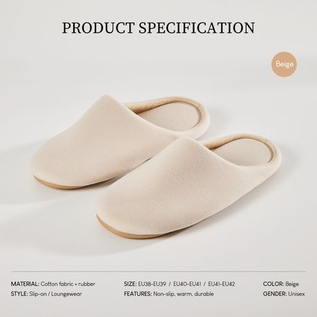 Memory Foam Cotton Winter Slippers Unisex Anti-Slip Comfort Shoes