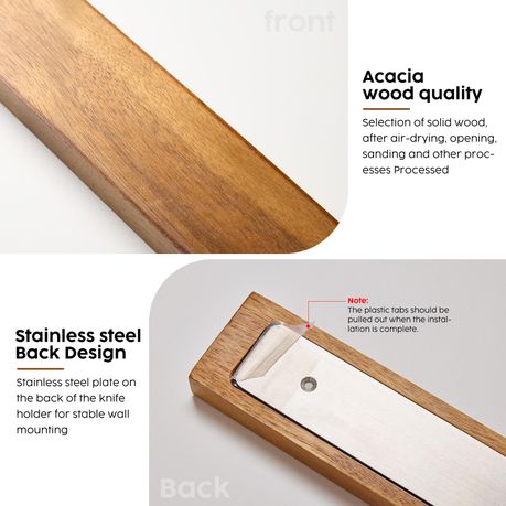 Acacia Wood Magnetic Knife Holder