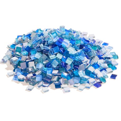 356Pc Square Crystal Glass Mosaic Tiles Assorted Blue Craft Decor