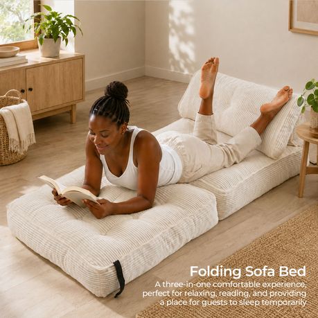 White 3-in-1 Folding Sofa Bed