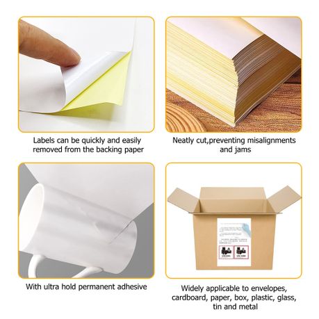 Chenshia 1UP Label Sheet Paper - 1Up Label Self Adhesive A4 Size - 1500 Pack