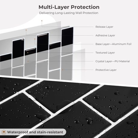 Peel and Stick 3D Mosaic Wall Tiles | 10 Sheets | 30 × 30 cm