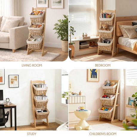 Floor-Standing Toy and Snack Storage Rack