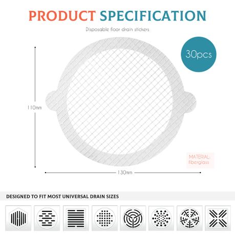 Disposable Mesh Drain Hair Catchers - 30 Pack