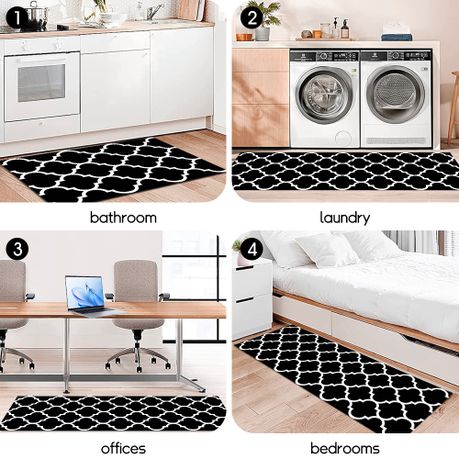 2-Piece Non-Slip Super Absorbent Mat Set - Black