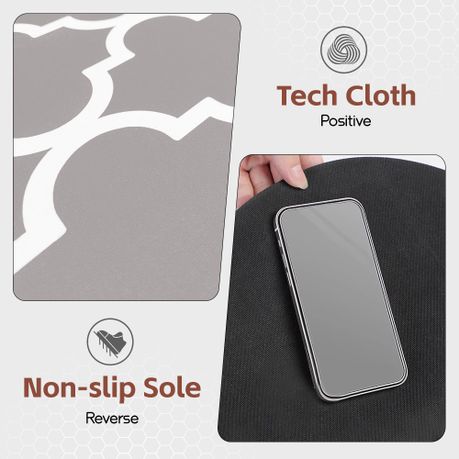 Grey Non-Slip Absorbent Floor Mat Set - 50x80cm & 50x160cm Runner