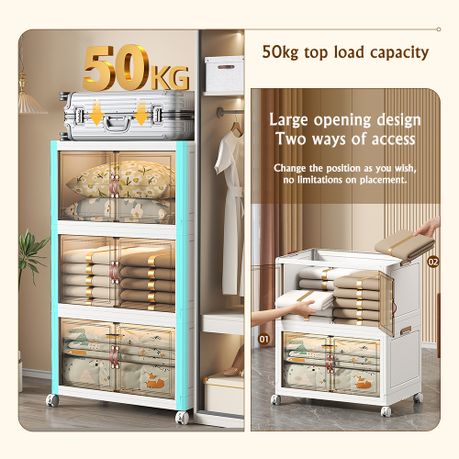 5-Tier Collapsible Storage Organizer with Wheels
