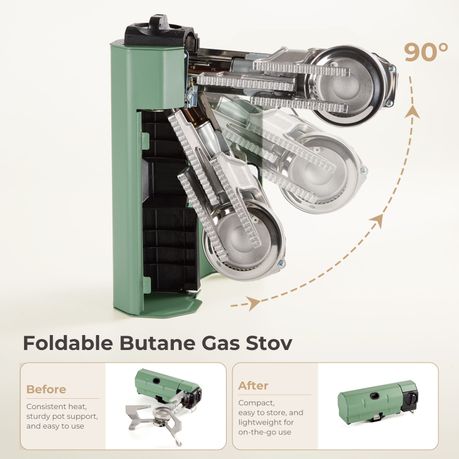 Portable Butane Gas Stove 2600W - Green