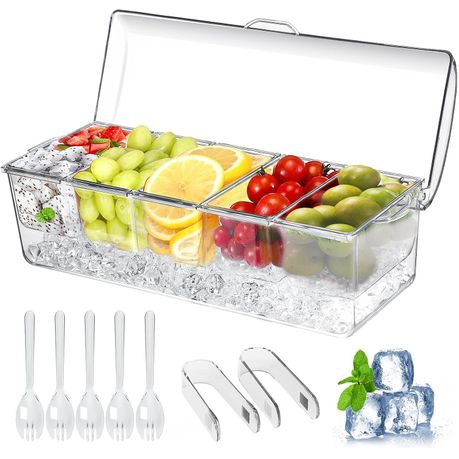 5L Ice Chilled Cocktail Garnish Tray Set