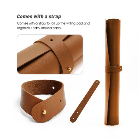 Leather Desk Pad Large Portable Desk Mat - Brown
