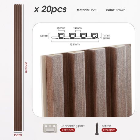 Chenshia 3D Fluted Wall Panel PVC Waterproof Panels 20PCS