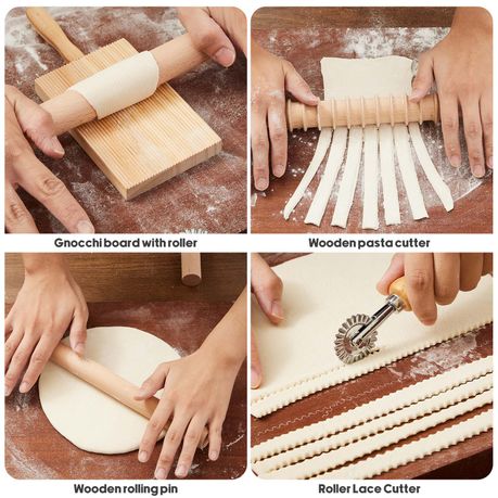 9Pc Pasta Making Tool Set Gnocchi Board with Ravioli Stamp Kit