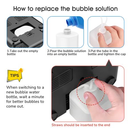 Black Dual-Fan Automatic Bubble Machine | 20,000+ Bubbles | LED Lights