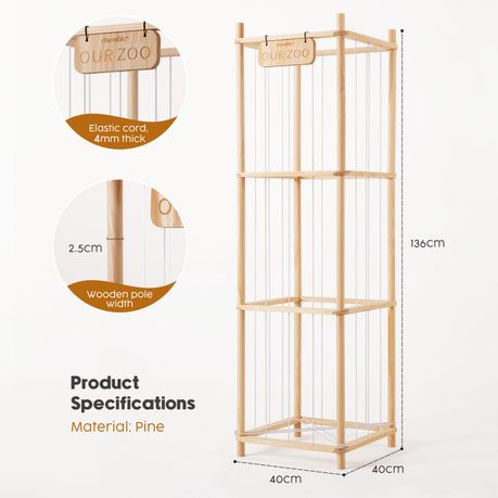 Plush Toy Storage Zoo Wooden Stuffed Animal Cage Vertical Organiser Stand
