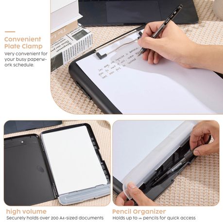 Chenshia Multi-functional A4 Bi-Fold Clipboard-Binder Storage Compartment
