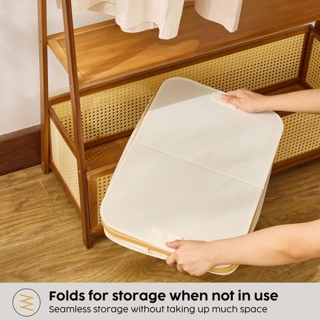 140L Double Laundry Hamper with Lid
