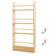 Solid Pine Kids Bookshelf | 4-Tier Front-Facing Display Rack