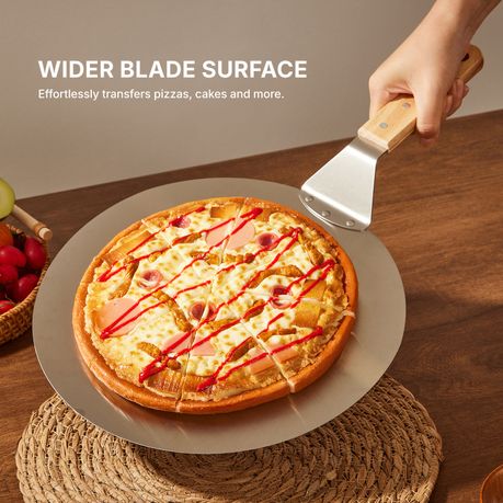 Chenshia Stainless Steel Baking Pizza Peel & Wood Handle Wide Pizza Spatula