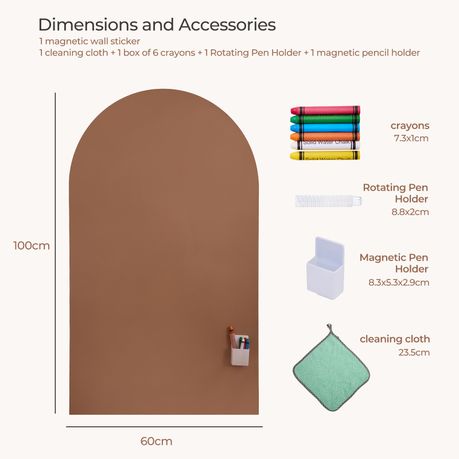 Arch Magnetic Wall Decal Doodle Board Set | 60 × 100 cm