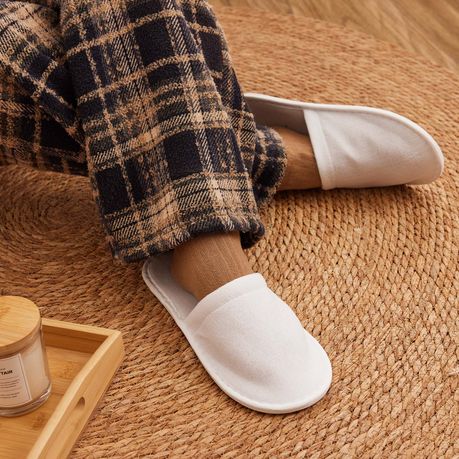 10pc White Disposable Slippers
