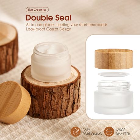Bamboo Glass Cosmetic Containers Travel Skincare Toiletry Bottle Kit