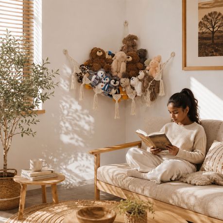 Cotton Rope Macrame Toy Storage Hammock