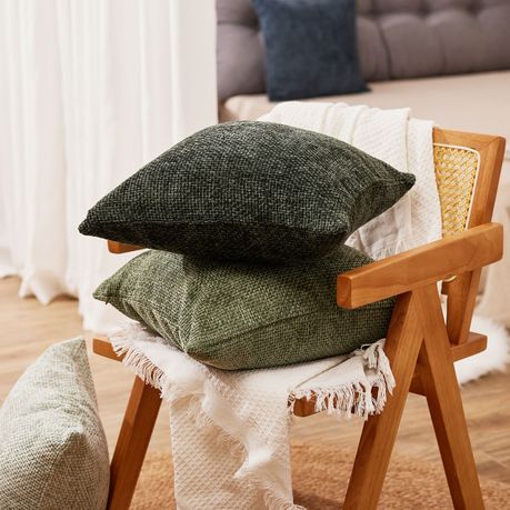 4-Pack Thick Chenille Sofa Cushion Covers Luxury Decorative Pillow Cases - Assorted Colours