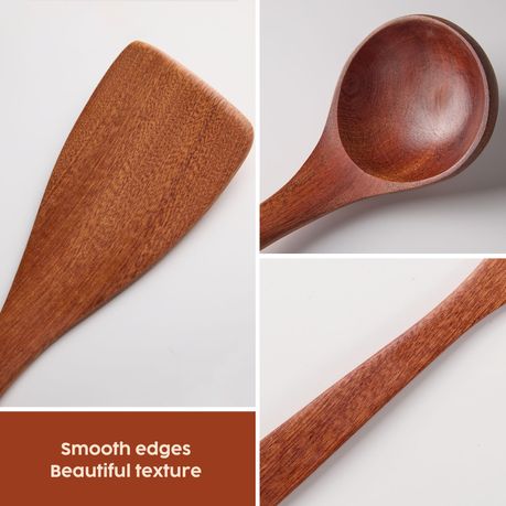 Ebony Wood Cutlery 5 Piece Set Cooking Utensils