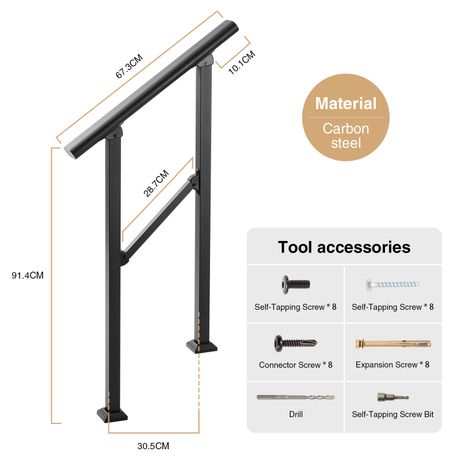 Heavy Duty Carbon Steel Indoor & Outdoor Safety Grab Bar
