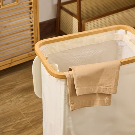100L Collapsible Laundry Hamper with Lid & Removable Bag