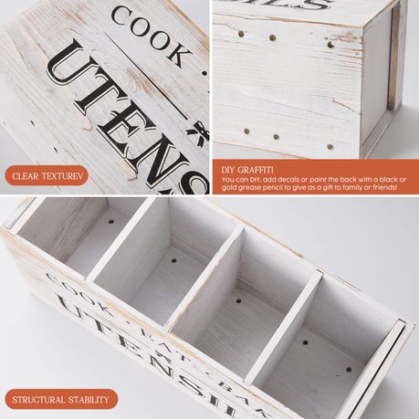 Wood Resturant Home Kitchen Utensil Storage Fork Knife Organiser
