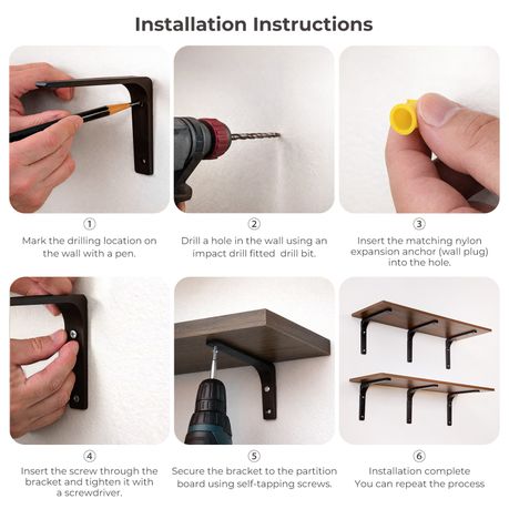 80cm Floating Wall Shelf with Metal Brackets - Brown