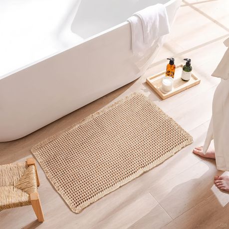 Super Absorbent Waffle Bath Mat - Brown