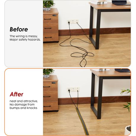 Floor Cable Cover Protector Soft PVC Cord Management Wire Runner