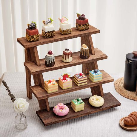 Chenshia 4-Tier Wooden Cupcake Stand Party Dessert Riser Table Display Shelf