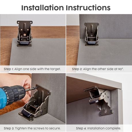 Self-Locking Folding Table Leg Mount Hinge Set
