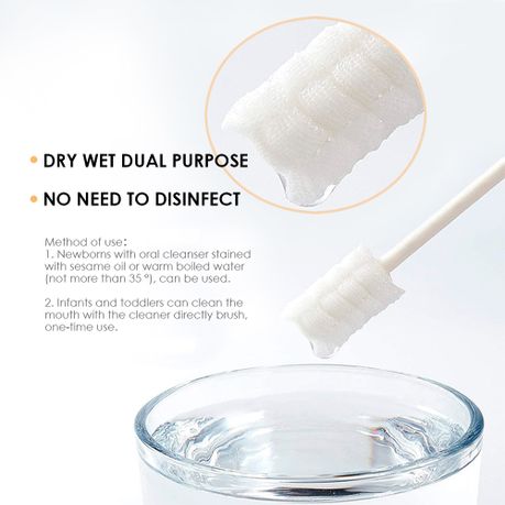 Baby Finger Toothbrush Infant Tongue Cleaner Cotton Gauze Swab Kit