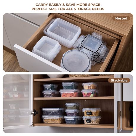 Food Storage Containers with Airtight Leakproof Lids - 16 Piece