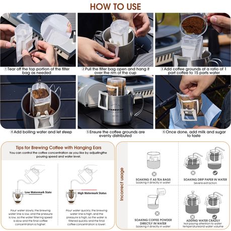 Chenshia 50PC Disposable Loose Leaf Tea Filter Hanging Coffee Filter Bags