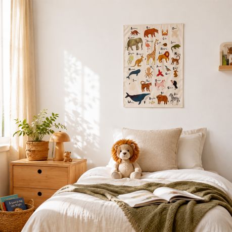 Cotton Kids Wall Poster | Alphabet Safari Animals