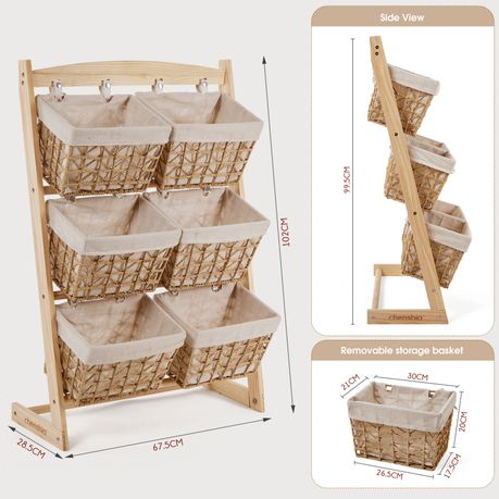 Double-Tier Floor-Standing Toy and Snack Storage Rack