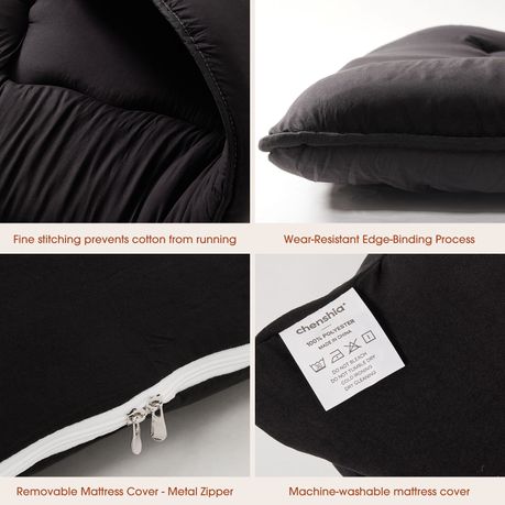 Futon Style Mattress Tri Fold Memory Foam Floor Bed