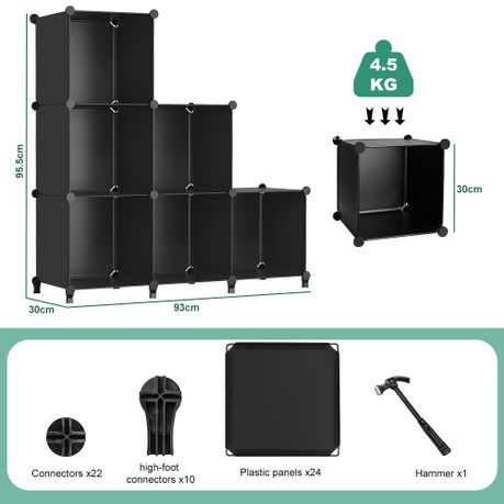 6 Cube Closet Storage Organizer,DIY Stackable Plastic Shelving Home