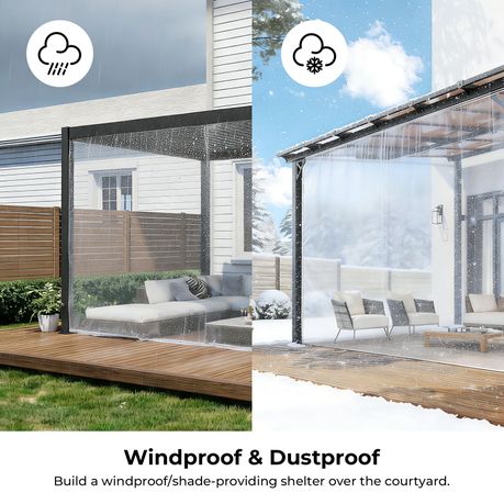 Transparent Weatherproof Tarp Cover Heavy Duty Outdoor Garden Tent - 3x4m
