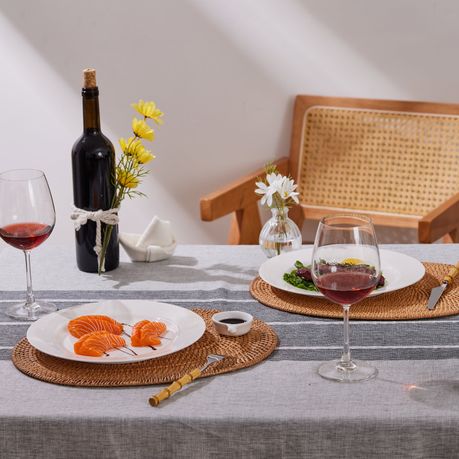 40cm Boho Handwoven Oval Placemats Trivets Underplates - 4 Pack