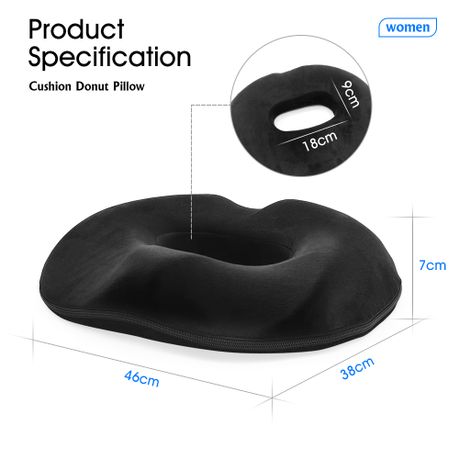 Ergonomic Memory Foam Donut Seat Cushion - Tailbone Pressure Relief