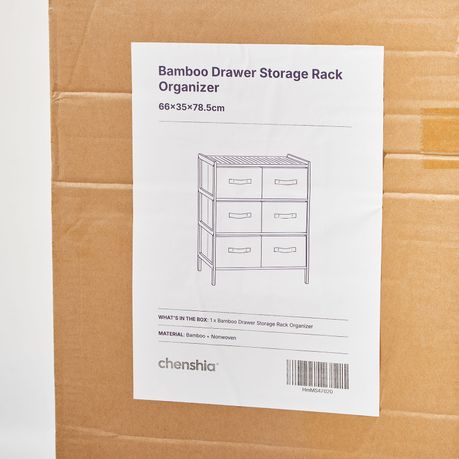Bamboo Pull Out Drawer Organizer Home Office Storage Rack
