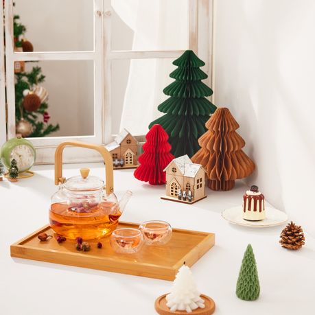 3D Honeycomb Paper Christmas Trees - 6 Pack