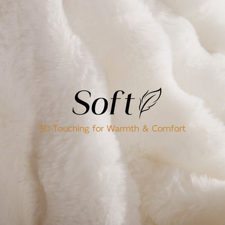 Faux Rabbit Fur Blanket 2m Heavy Thick Plush Bedroom Lounge Decor